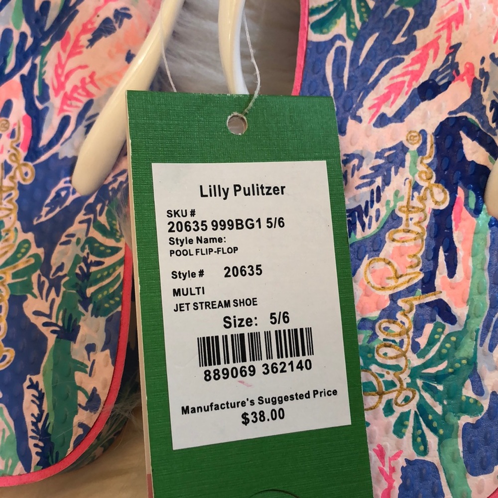 Lilly Pulitzer Jet Stream Flip Flop Pool Sandal - Picture 2 of 5